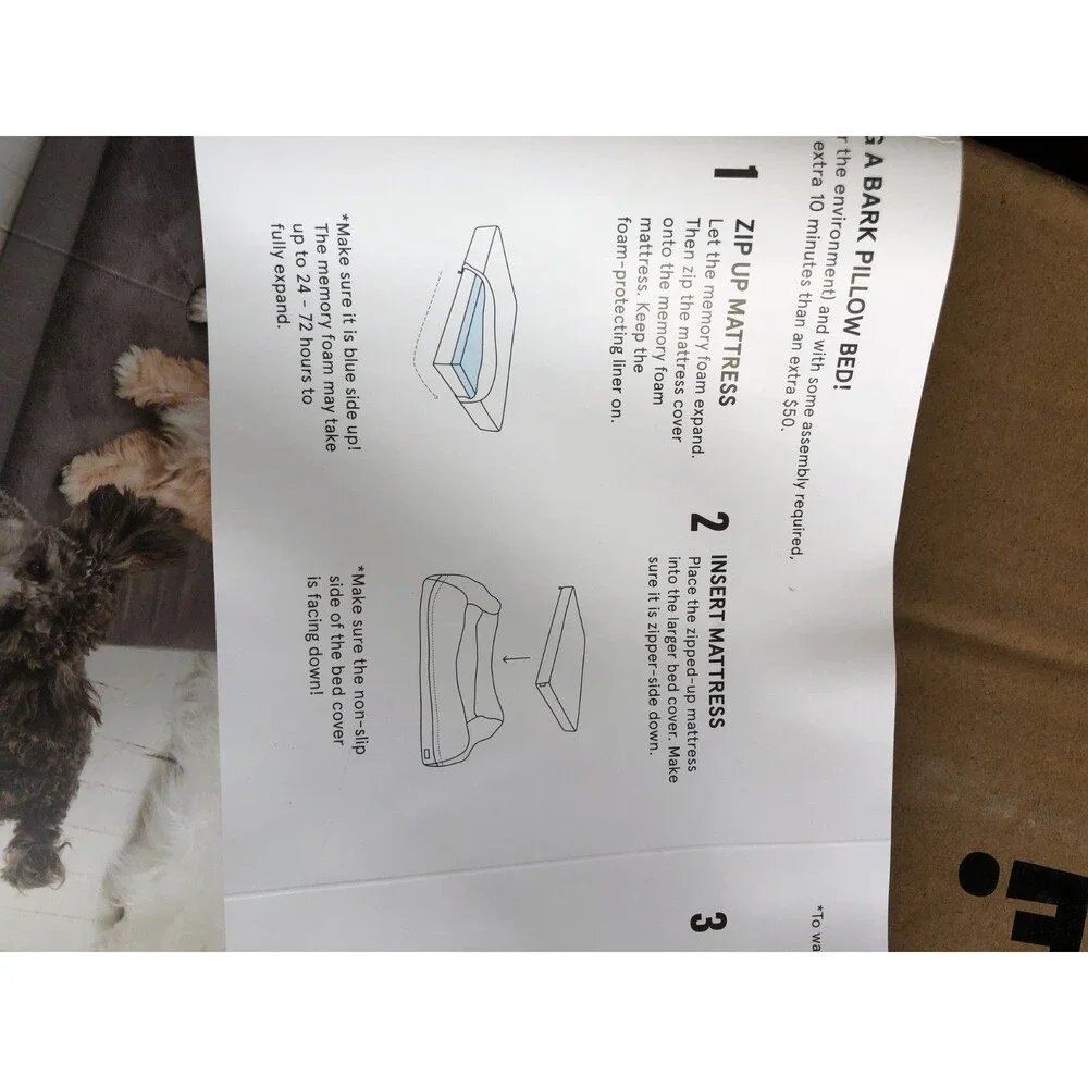 Bark Cooling Gel Memory Foam Bolster Dog Bed Sand or Black New in Box 24x16x8